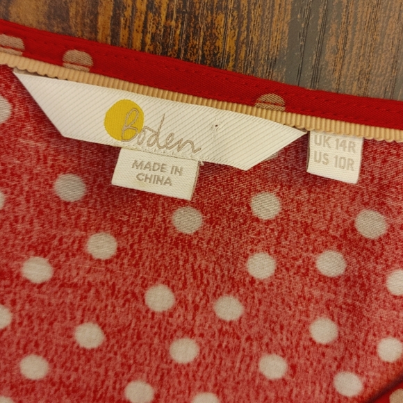 Boden polka dot gathered top Size 10 - Picture 10 of 10